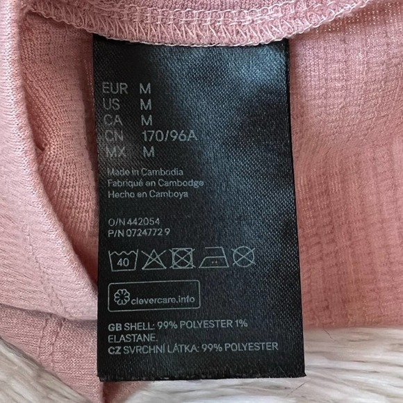 H&M Crinkled Jersey Cropped Short Camisole Tank Top Powder Pink Halter Style - Picture 7 of 7